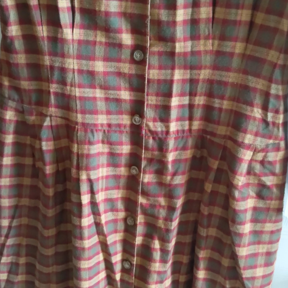 Long Plaid Dress/ Flannel - Picture 3 of 8